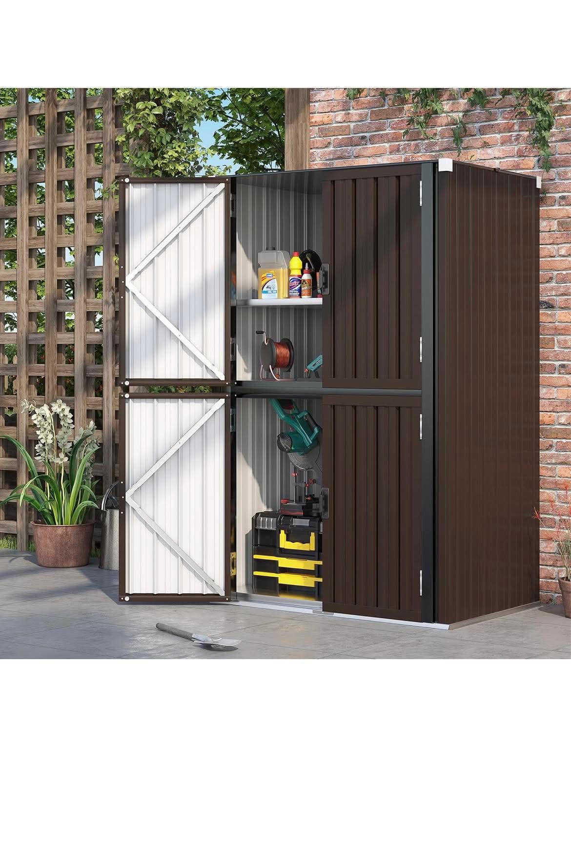 NEW IN BOX - 2”X 4” Outdoor Storage Shed Cabinet Waterproof with Shelves