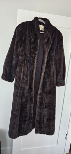 100% Fox Fur Full Length Brown Coat