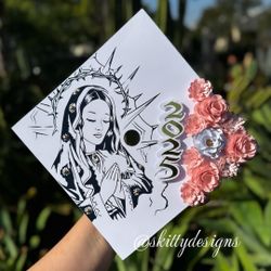Virgencita Graduation  Cap topper 