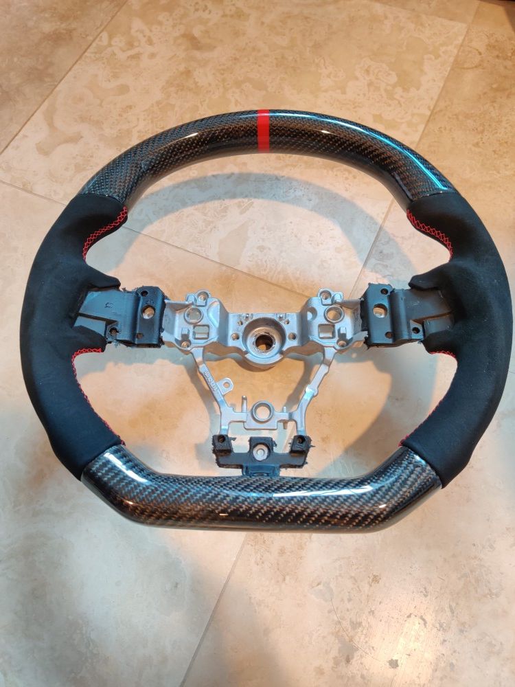 OLM Alcantara Carbon Pro Steering Wheel 2015+ WRX Sti