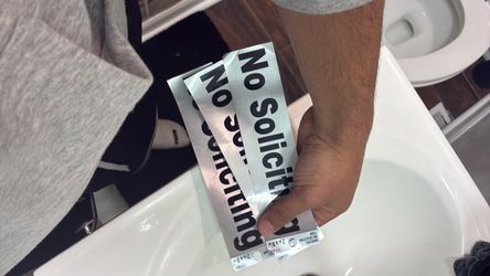 No Soliciting Adhesive Metal Signs – Set of 2