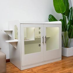 Modern Hidden Cat Litter Box Enclosure & Cabinet