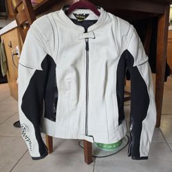 Leather motorcycle jacket woman's