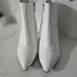 White Paten Leather Boots 