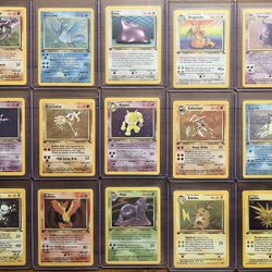 Pokemon fossil 1st edition complete set