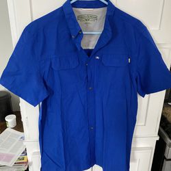Field and Stream Men's Short Sleeve Button Down Size Large Blue