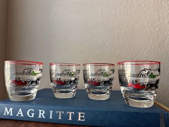 Vintage mid-century Libbey Currier & Ives / Winter Village old-fashioned glasses