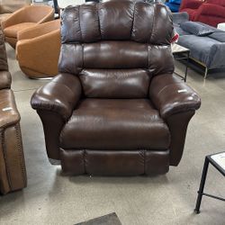 Randell Oversized Manual Leather Match Rocking Recliner