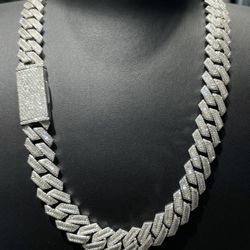 VVS 16mm Moissanite Baguette Cuban Chain 22 inch PASS DIAMOND TESTER