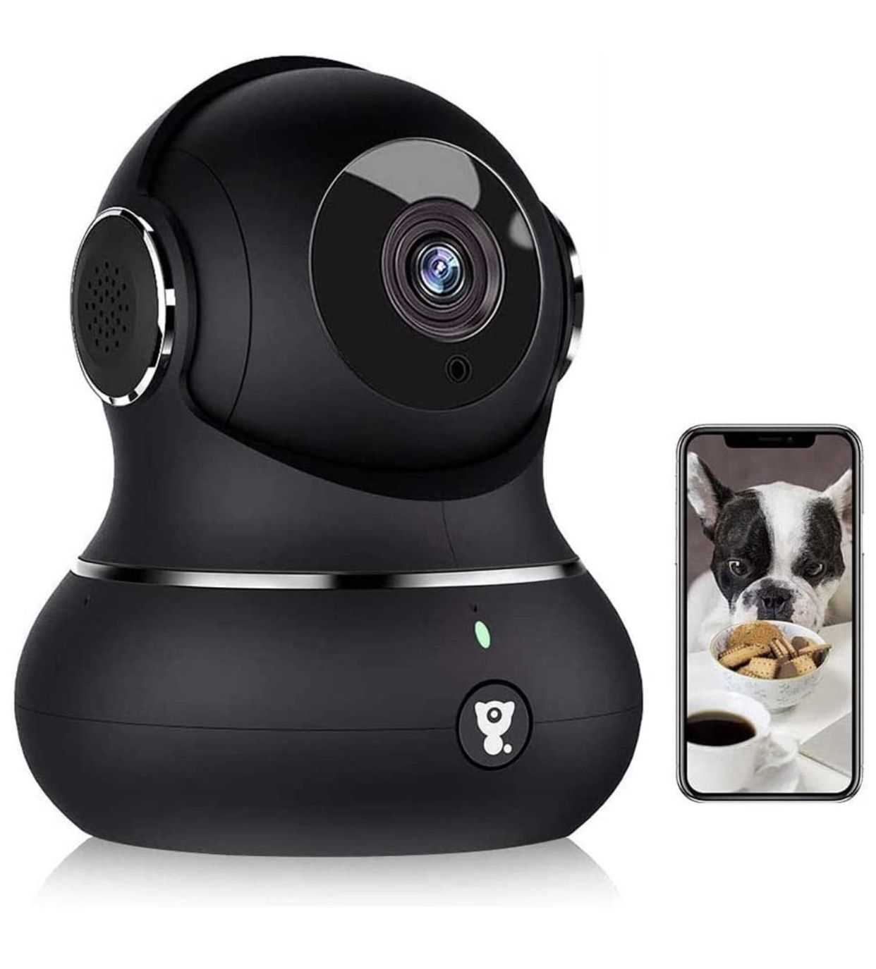 1080P Wireless Pet Security Surveillance Camera, with WiFi, Baby / Elder / Pet / Nanny IP Camera with Motion Detection, 2-Way Audio, Night Vision, TF