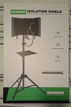 Aokeo Professional Microphone Isolation Shield with Stand