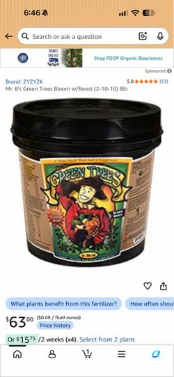 Mr. B's Green Trees Bloom Fertilizer 8lb