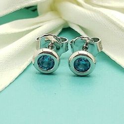 Tiffany & Co Aquamarine Color By Yard Earrings