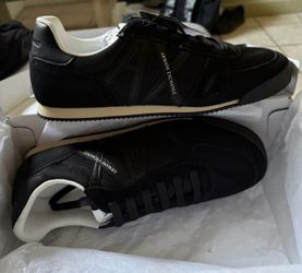 Armani Exchange Black Low-Top Sneakers