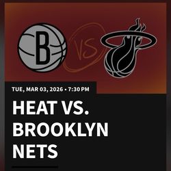 2 Miami Heat vs Brooklyn Nets Tuesday  night a