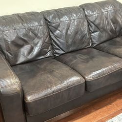 Ashley Leather Couch & Loveseat Set – Great Condition!