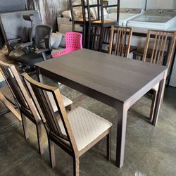 IKEA EKEDALEN Extendable Dining Table and 4 Chairs with New Seat Covers Very Good Condition