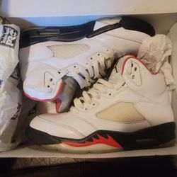 Jordan 5 Fire Reds.