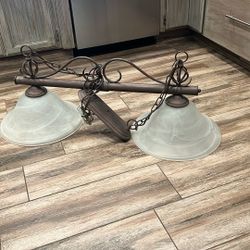 Hanging Lamp, 2 Half Domes
