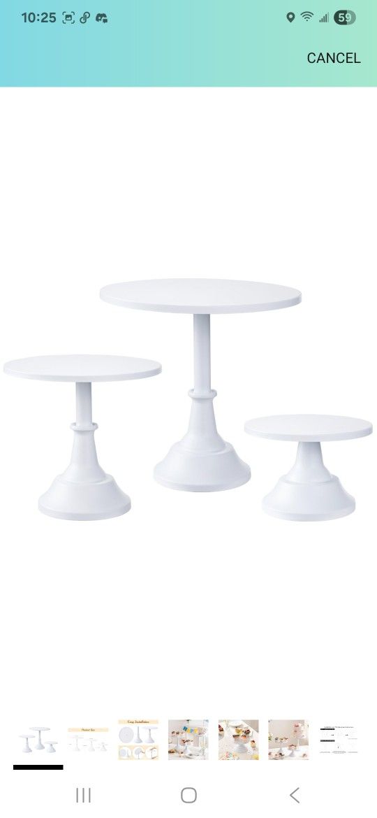 HBlife 3 Pcs Cake Stand, White Cake Stand Set Disc Diameter 8" 10" 12", Perfect Dessert Table Display Set, Cupcake&Cake Stands for Party, Wedding, Bir