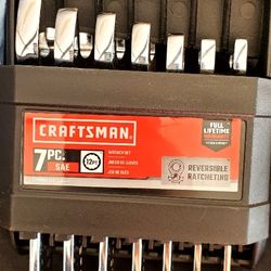 7pc Craftsmen Wrench Set With Reverse Ratching SAE
