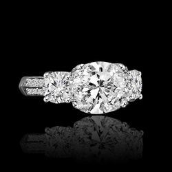 3ct Cushion Radiant Square Center Three Stone Simulated Diamond Engagement Sterling Silver Ring & Simulated Diamond Wedding Ring 635R71302