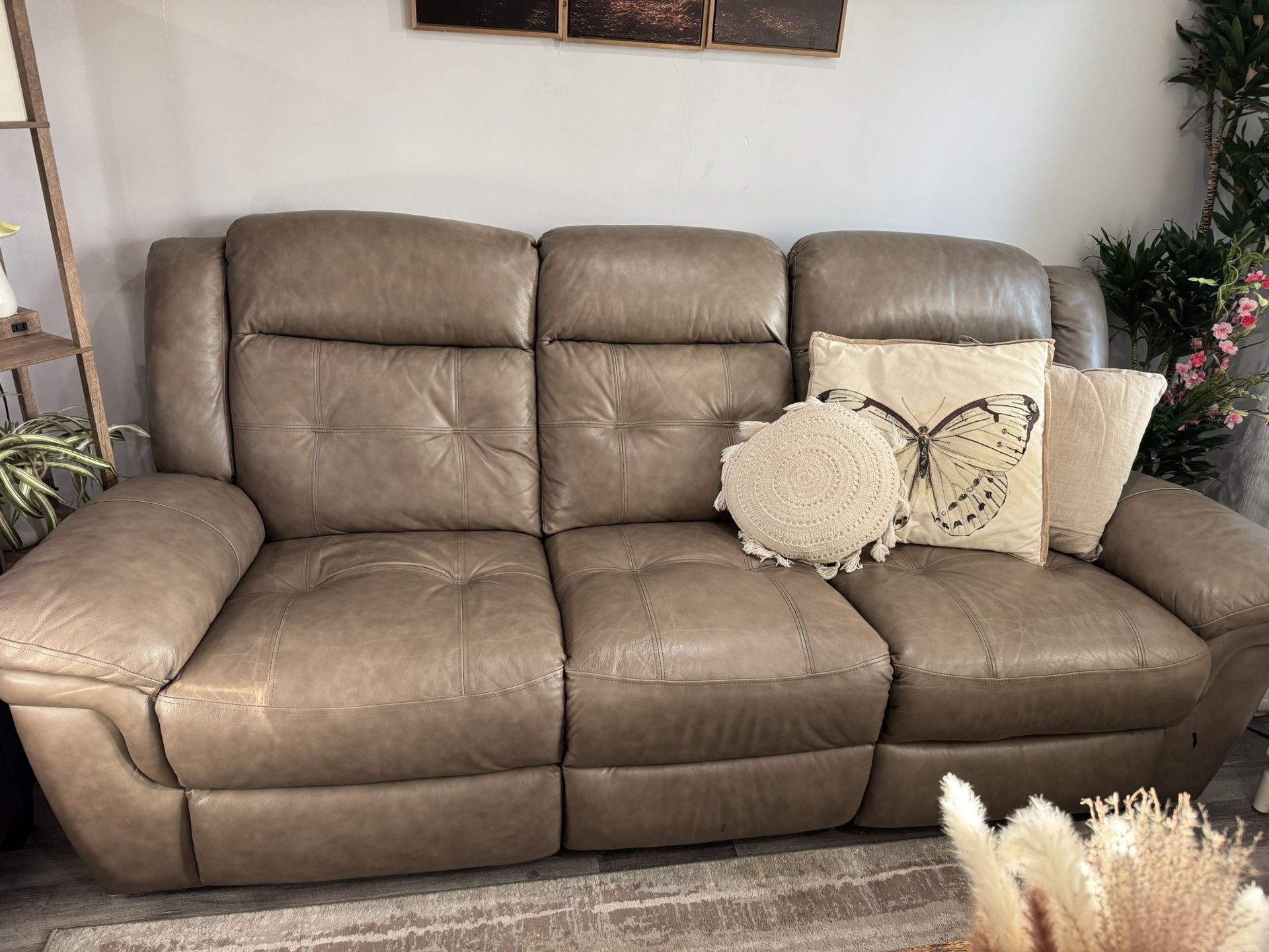 Leather Three Seater Sofa