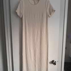 Cream Short sleeve swim coverup
