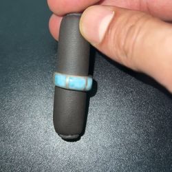 Beautiful Blue Stone Embedded In Real Stamped 925 Silver 