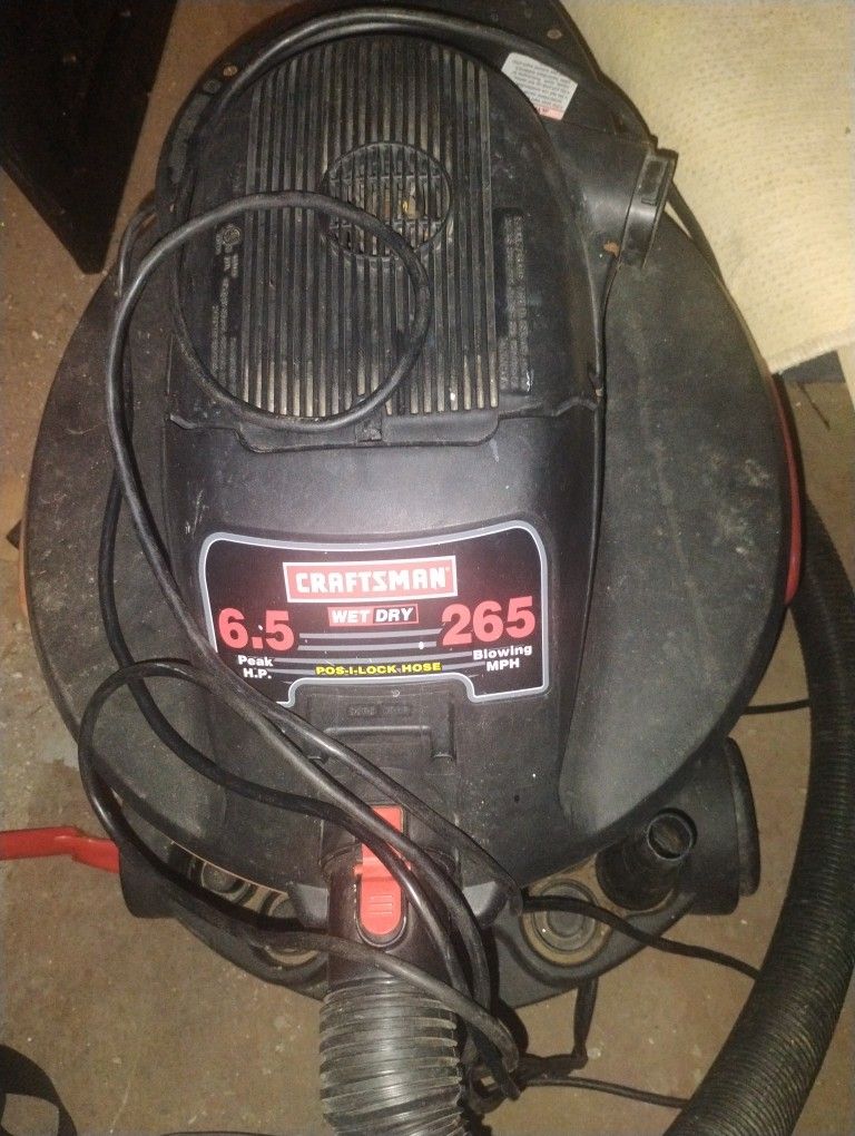 Craftsman Wet/Dry Shop Vac 6.5 HP 265 BLOWING MPH