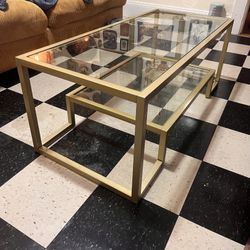 Gold & Glass Coffee Table