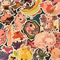 50 Axolotl stickers