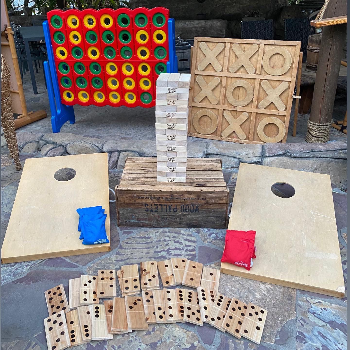 Yard Games Large Connect Four Jenga Cornhole Tic Tac Toe 