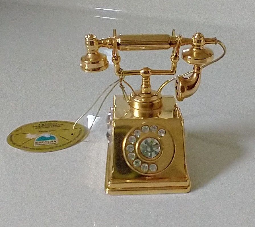 24K Gold plated iron miniature Telephone