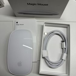 Apple - Magic Mouse -  MK2E3AM/A Multi-Touch Surface (USB-C) - Wireless - White Multi-Touch Surface