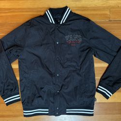 VANS Off The Wall 66 champs varsity ROSE jacket SIZE Small Black Red Green White