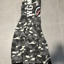 bape hoodie black n white