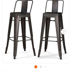 Set of 4 Grey Bar Stools