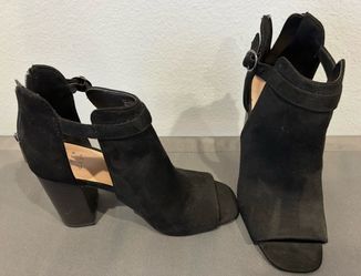 A New Day Black Suede Open-Toe Booties