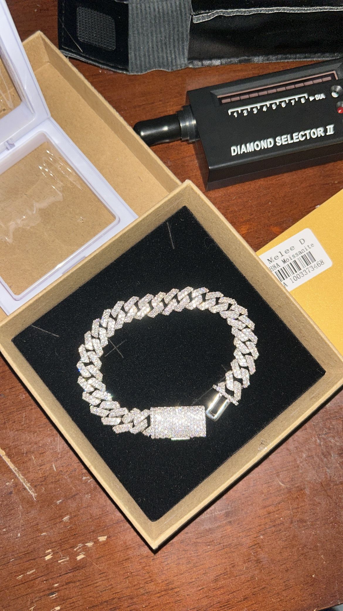 S925 Silver Moissanite Cuban Bracelet 