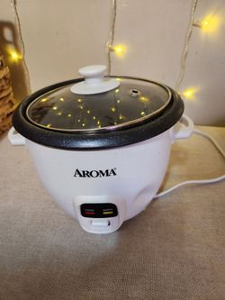 Aroma 6-Cup Pot-Style Electric Rice Cooker & Steamer - White
