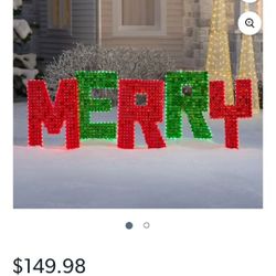✨️ Member's Mark 28" Pre-Lit Decorative Yard Sign - Merry w7103