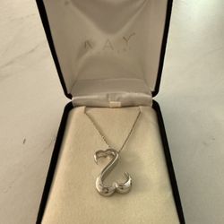 Double Hearts Sterling Silver Necklace $40