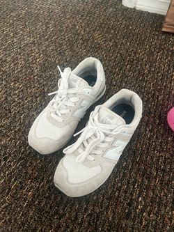 New Balance 574 Classic Grey White Sneakers 4 in youth