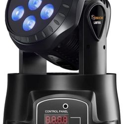 Moving Head Stage Light, Yunhion 7 LED RGBW DJ Lights with Sound Activated/DMX Lighting, Professional Spotlight for DJ Disco Events Church Live Show B
