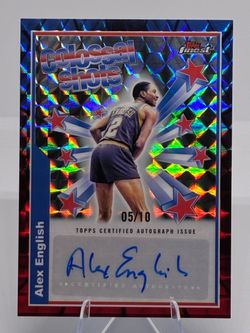 Alex English Topps Finest Colossal Shots Auto 05/10