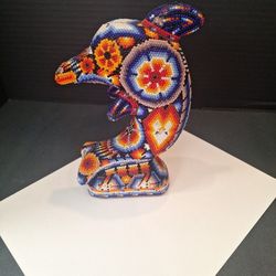 Dolphin Bead Art Vintage Handmade 