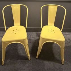 Yellow Metal Dining Chairs (set of 2)