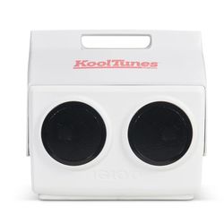 Igloo Playmate Classic KoolTunes  Speaks 14 QT Hard Side HDPE Cooler, White  Plays Bluetooth Music 