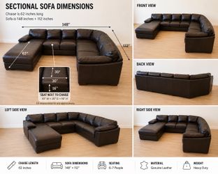 RC Willey Genuine Leather Sectional Sofa – Excellent Condition – $500